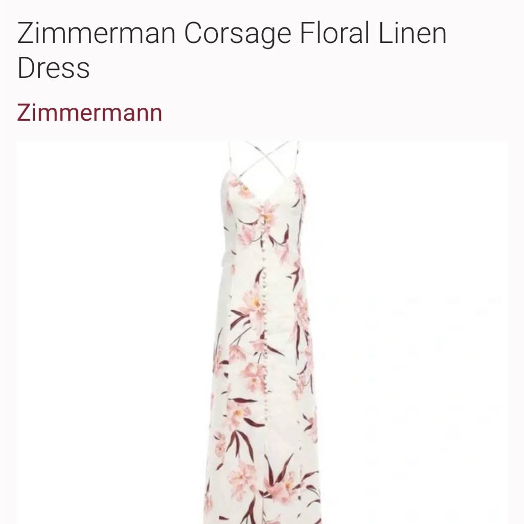 Zimmermann Corsage Linen Halcyon Slipdress Size 0, Us 2-4